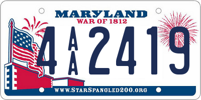 MD license plate 4AA2419