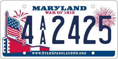 MD license plate 4AA2425