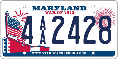 MD license plate 4AA2428