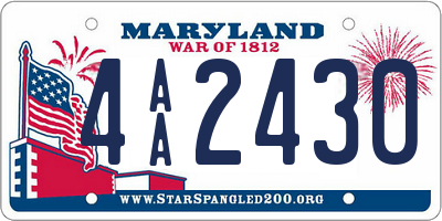 MD license plate 4AA2430