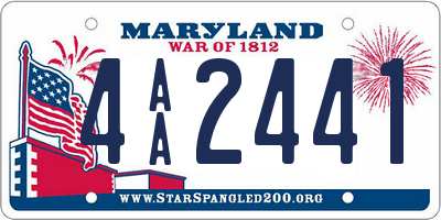MD license plate 4AA2441
