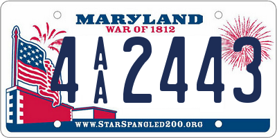 MD license plate 4AA2443