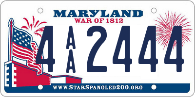 MD license plate 4AA2444