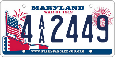 MD license plate 4AA2449