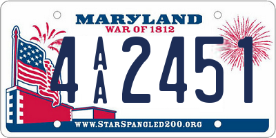 MD license plate 4AA2451