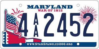 MD license plate 4AA2452