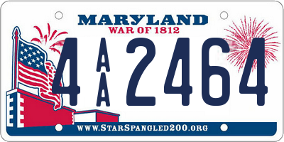 MD license plate 4AA2464