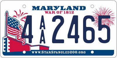 MD license plate 4AA2465