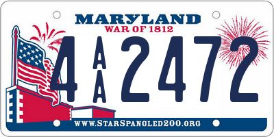 MD license plate 4AA2472