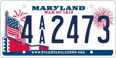 MD license plate 4AA2473