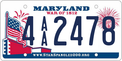 MD license plate 4AA2478