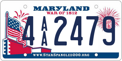 MD license plate 4AA2479