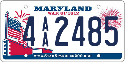 MD license plate 4AA2485