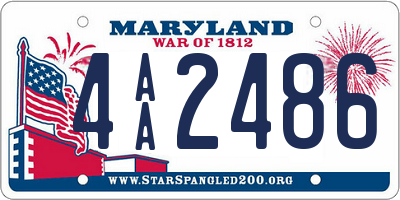 MD license plate 4AA2486