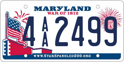 MD license plate 4AA2499