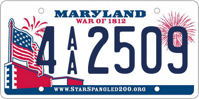 MD license plate 4AA2509