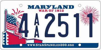 MD license plate 4AA2511