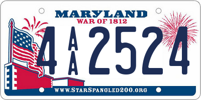 MD license plate 4AA2524