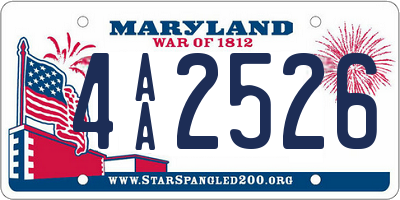 MD license plate 4AA2526