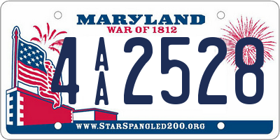 MD license plate 4AA2528