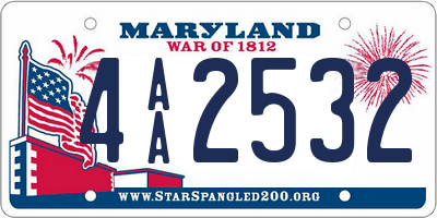 MD license plate 4AA2532