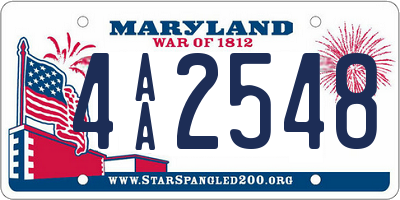 MD license plate 4AA2548