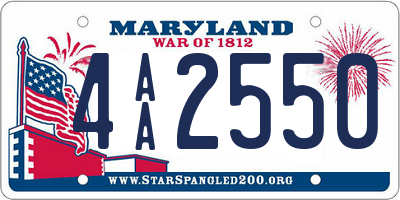 MD license plate 4AA2550