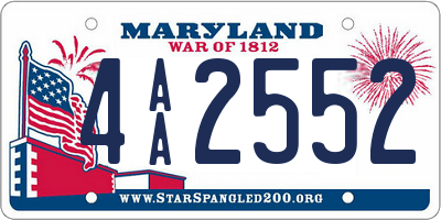 MD license plate 4AA2552