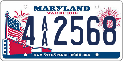 MD license plate 4AA2568
