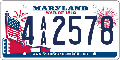 MD license plate 4AA2578