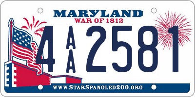 MD license plate 4AA2581