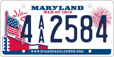 MD license plate 4AA2584