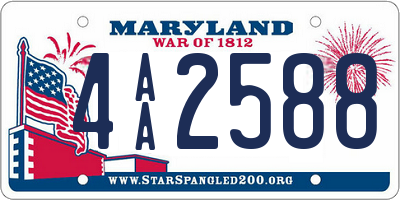 MD license plate 4AA2588