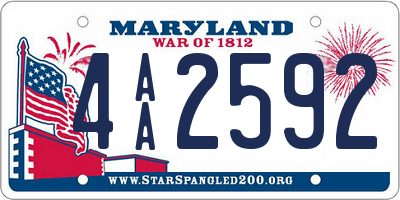 MD license plate 4AA2592