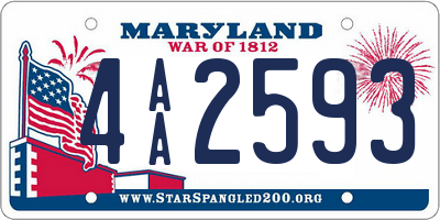 MD license plate 4AA2593