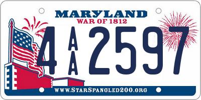 MD license plate 4AA2597