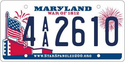 MD license plate 4AA2610