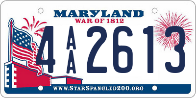 MD license plate 4AA2613