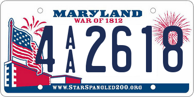 MD license plate 4AA2618