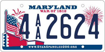 MD license plate 4AA2624