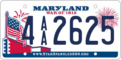 MD license plate 4AA2625