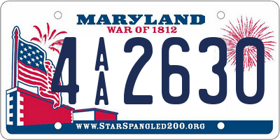 MD license plate 4AA2630