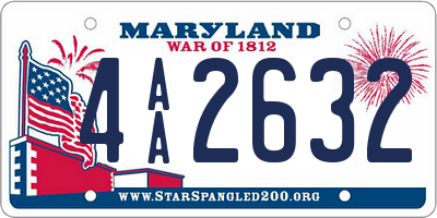 MD license plate 4AA2632