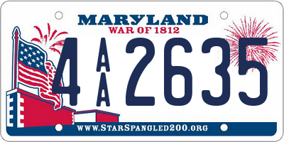 MD license plate 4AA2635