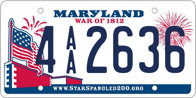 MD license plate 4AA2636