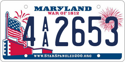 MD license plate 4AA2653