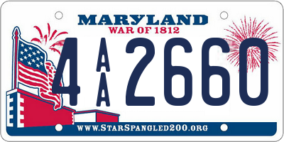 MD license plate 4AA2660