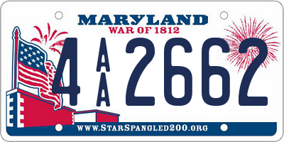 MD license plate 4AA2662