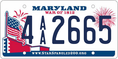 MD license plate 4AA2665