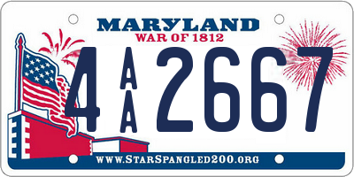 MD license plate 4AA2667